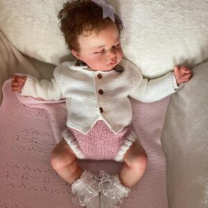 20-inch full silicone reborn baby girl doll Lily with soft skin, grafted hair, and realistic newborn features.