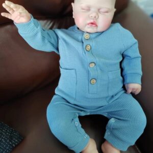 24-inch lifelike reborn baby doll Pickle with flexible limbs, realistic facial features, and soft touch body.