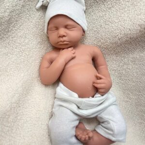 Realistic full body solid silicone reborn baby doll Kai, showing the quality of the solid silicone material.