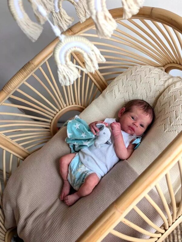 Close-up of hyper-realistic silicone baby boy Ismael.