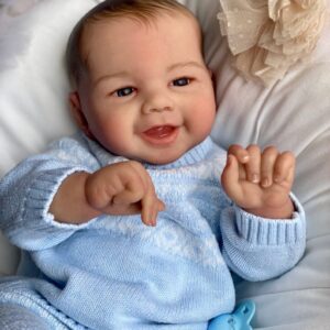 Lifelike vinyl reborn baby boy doll Grayson.