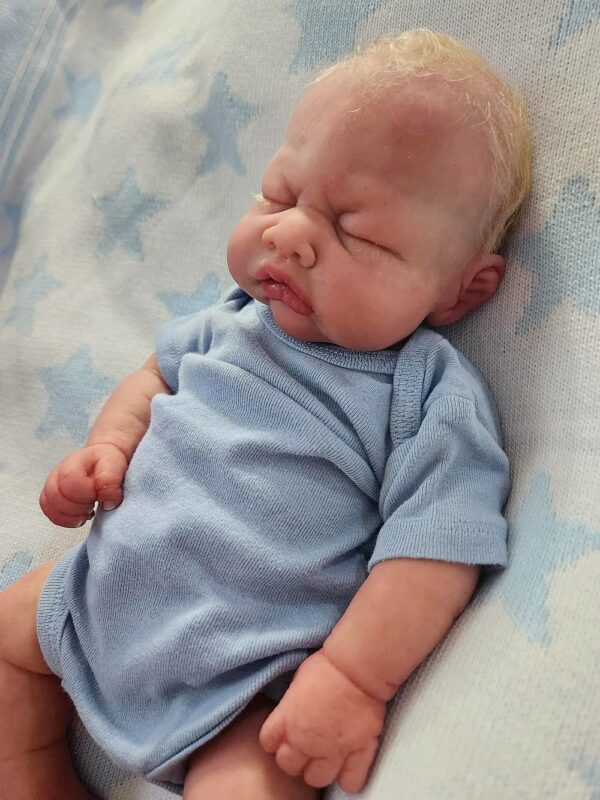 Close-up of stunning, realistic silicone reborn baby boy Mateo